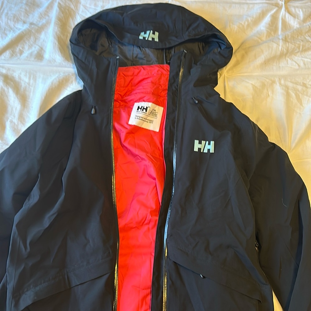 Helly Hansen Black and Pink Ski Jacket, Women’s medium